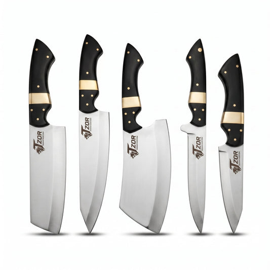 Handmade Stainless Steel Chef Knife Set - Mirror Polish Kitchen Knives