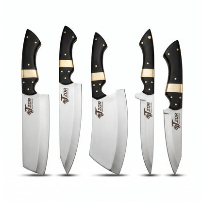 Handmade Stainless Steel Chef Knife Set - Mirror Polish Kitchen Knives